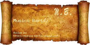 Musics Bartó névjegykártya